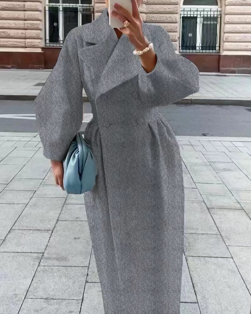 Rachael | Women's Wide Lapel Double-Breasted Wrap Coat