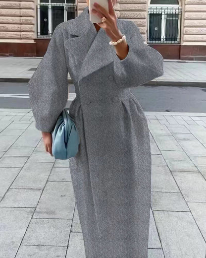 Rachael | Women's Wide Lapel Double-Breasted Wrap Coat