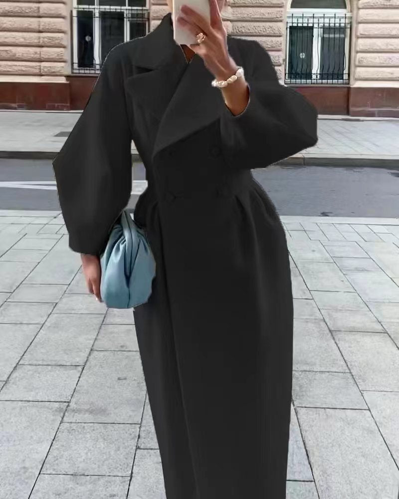 Rachael | Women's Wide Lapel Double-Breasted Wrap Coat