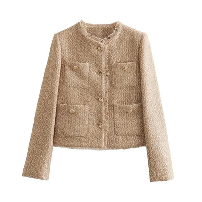 Sandy | Women's Boxy Cropped Tweed Jacket