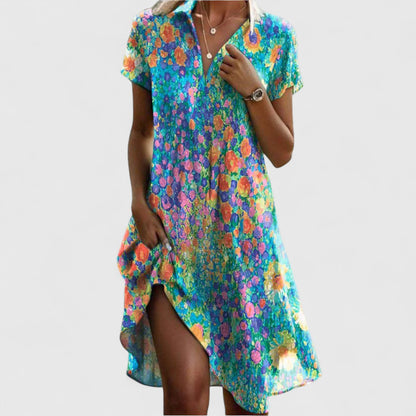 Kelly | Dotted Flutter-Sleeve Swing Midi Sundress