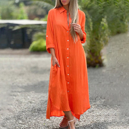 Brianna | Casual Button Down T-Shirt Summer Maxi Dress