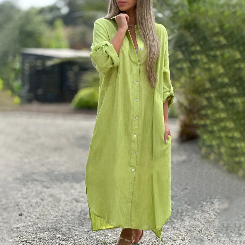 Brianna | Casual Button Down T-Shirt Summer Maxi Dress