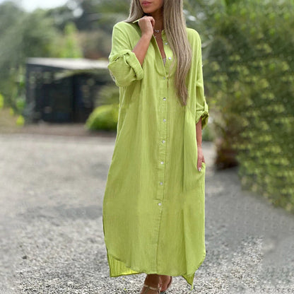 Brianna | Casual Button Down T-Shirt Summer Maxi Dress