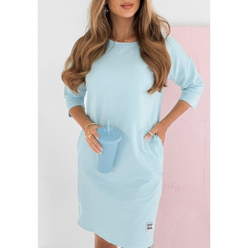 Three-Quarter Sleeve T-Shirt Mini Casual Summer Dress