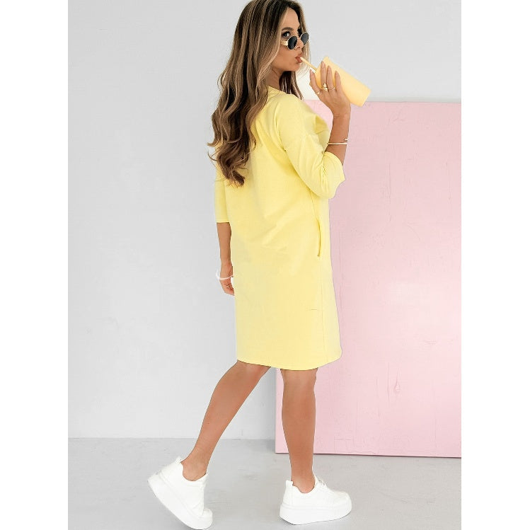 Three-Quarter Sleeve T-Shirt Mini Casual Summer Dress