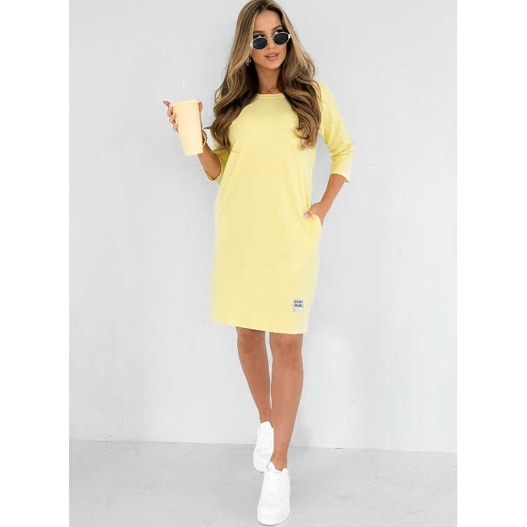 Three-Quarter Sleeve T-Shirt Mini Casual Summer Dress
