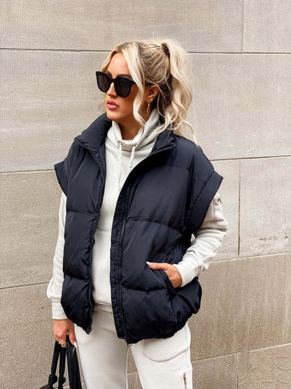 Stella | Women's Quilted Stand Collar Puffer Vest