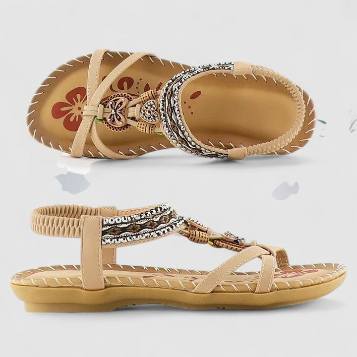 Cadence | Beaded Bohemian Charm Flat Comfort Toe Sandals