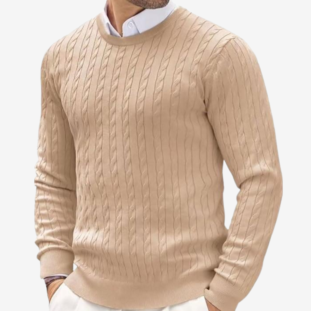 Victor | Men's Crew Neck Cable Knit Jumper
