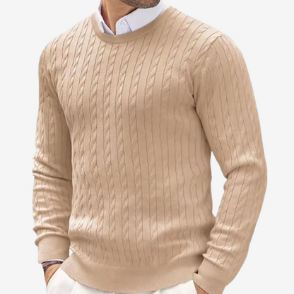 Victor | Men's Crew Neck Cable Knit Jumper