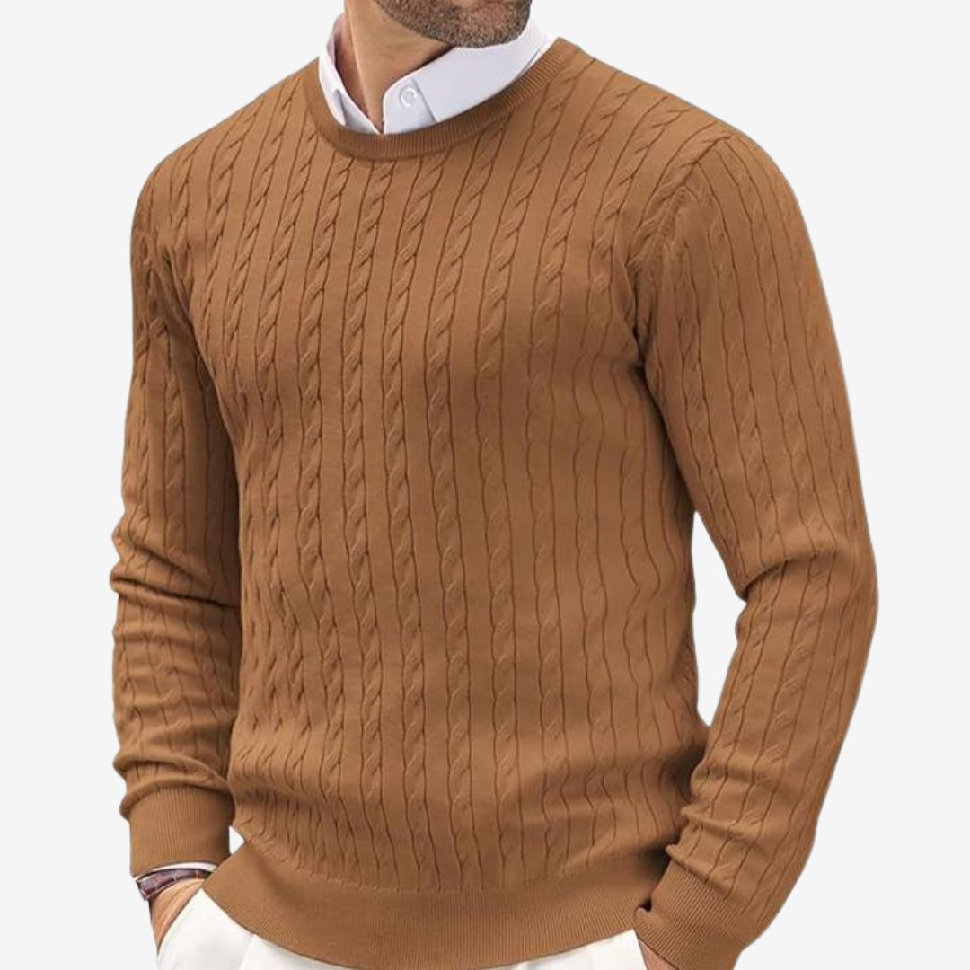 Victor | Men's Crew Neck Cable Knit Jumper