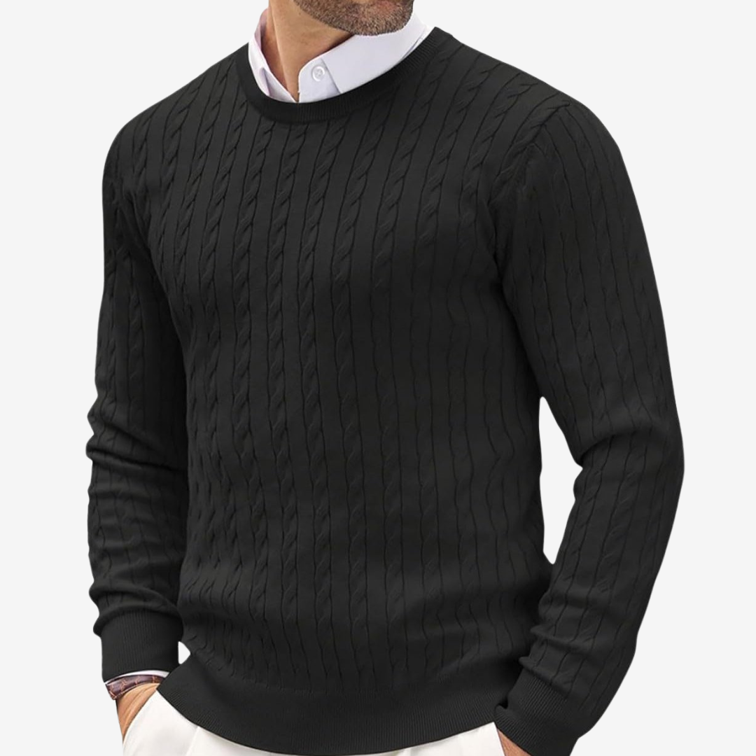 Victor | Men's Crew Neck Cable Knit Jumper