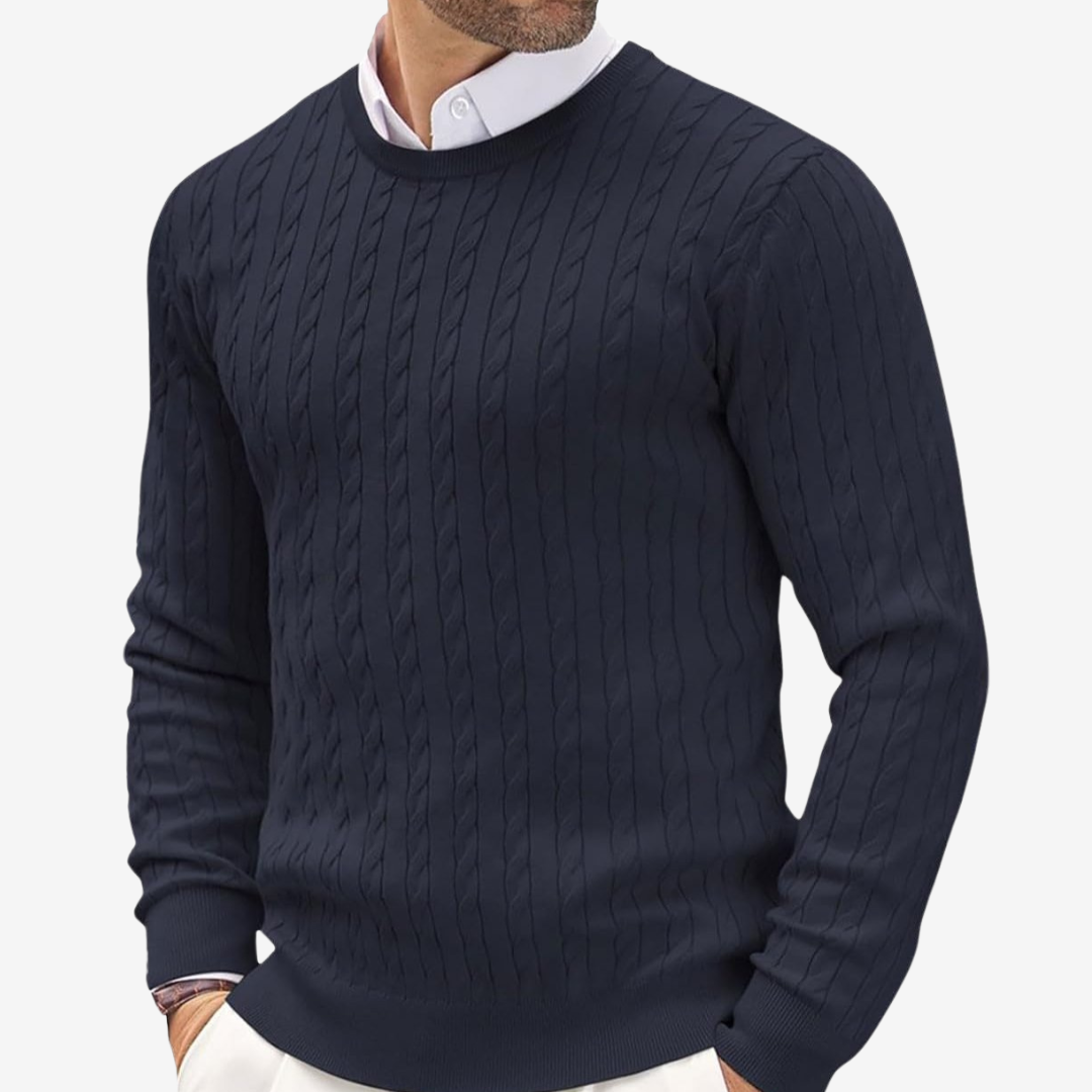 Victor | Men's Crew Neck Cable Knit Jumper
