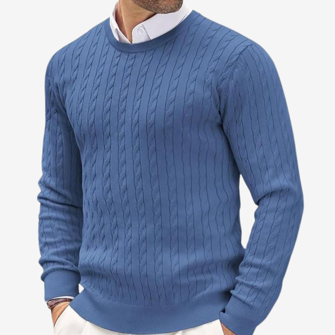 Victor | Men's Crew Neck Cable Knit Jumper
