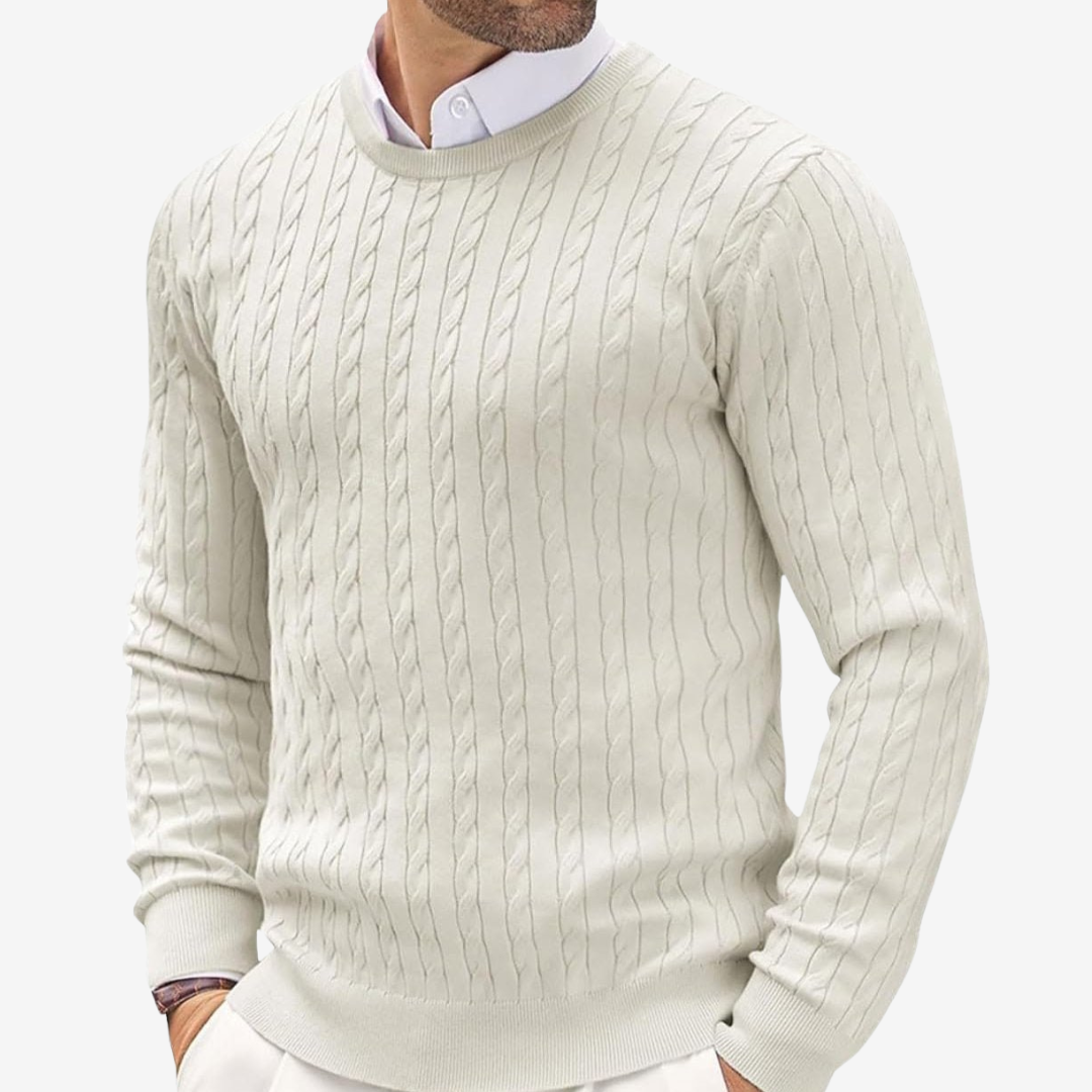 Victor | Men's Crew Neck Cable Knit Jumper