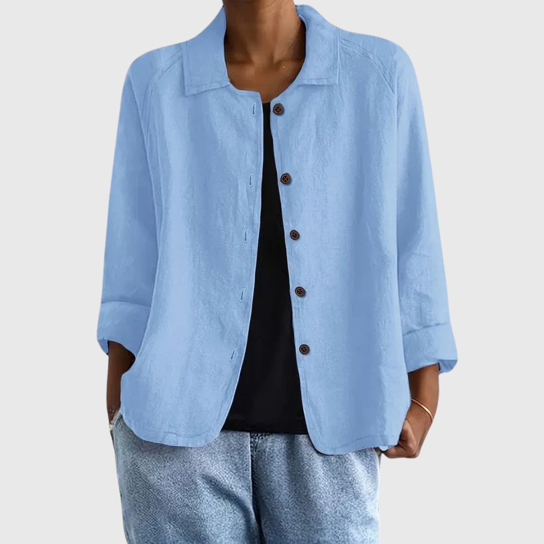 Grace | Women's Relaxed Fit Cotton Button Front Jacket