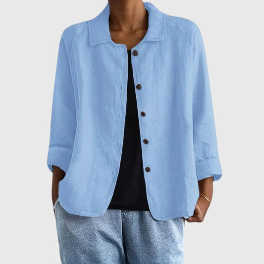 Grace | Women's Relaxed Fit Cotton Button Front Jacket