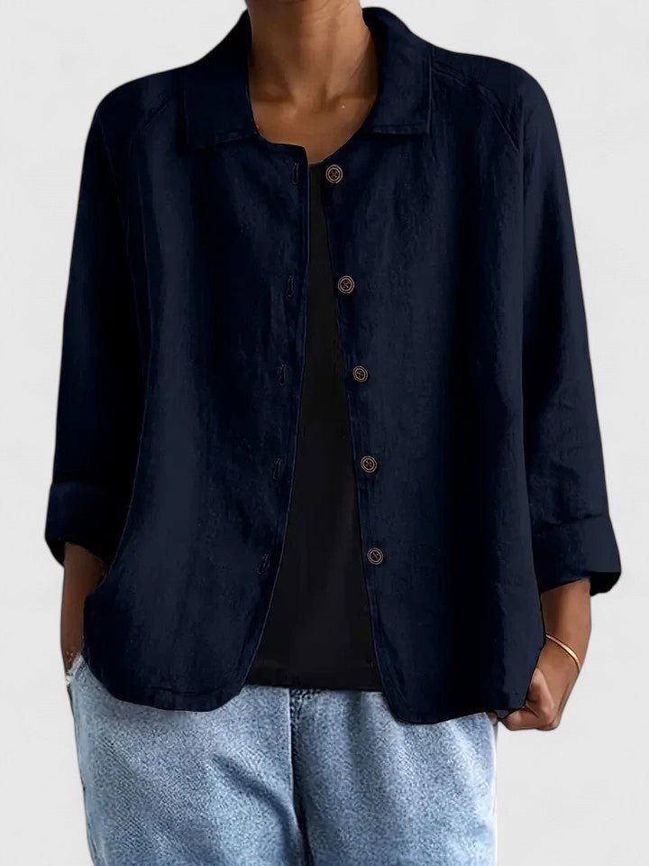 Grace | Women's Relaxed Fit Cotton Button Front Jacket