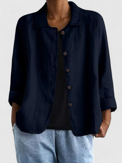 Grace | Women's Relaxed Fit Cotton Button Front Jacket