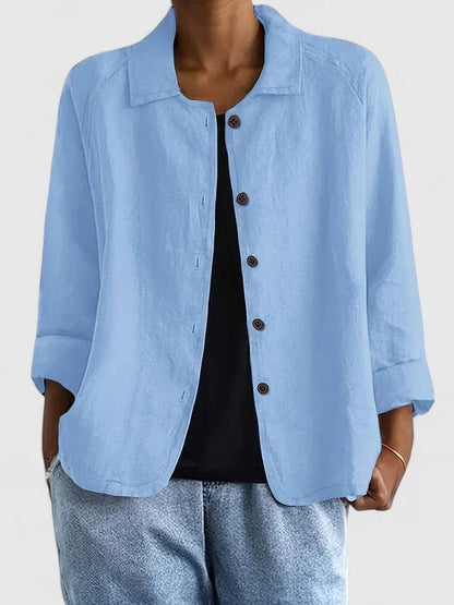 Grace | Women's Relaxed Fit Cotton Button Front Jacket