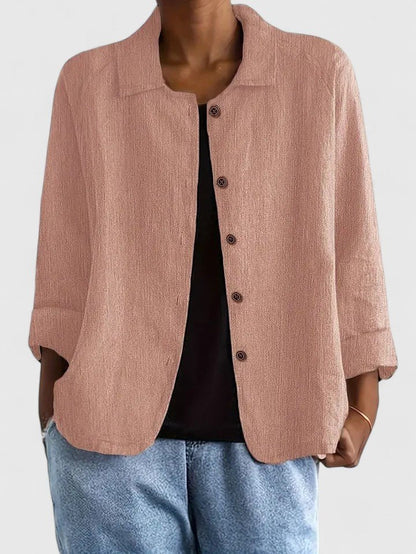 Grace | Women's Relaxed Fit Cotton Button Front Jacket