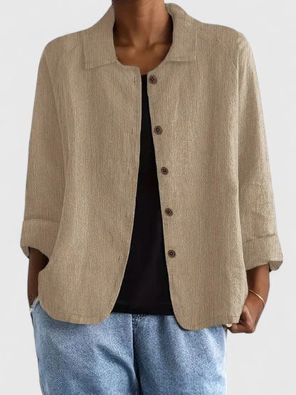 Grace | Women's Relaxed Fit Cotton Button Front Jacket