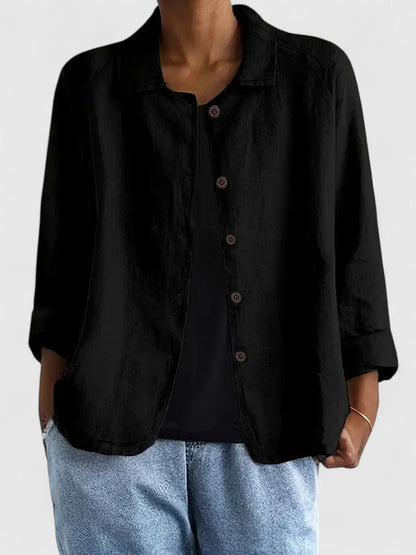 Grace | Women's Relaxed Fit Cotton Button Front Jacket