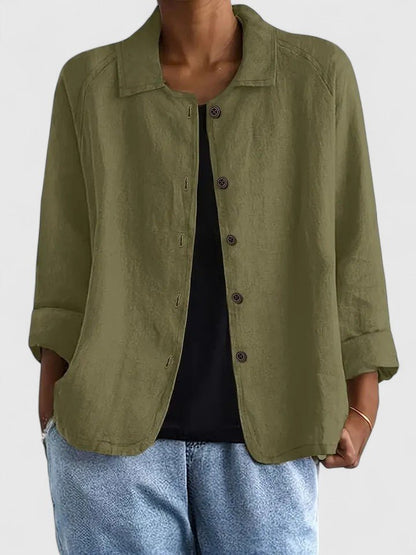 Grace | Women's Relaxed Fit Cotton Button Front Jacket