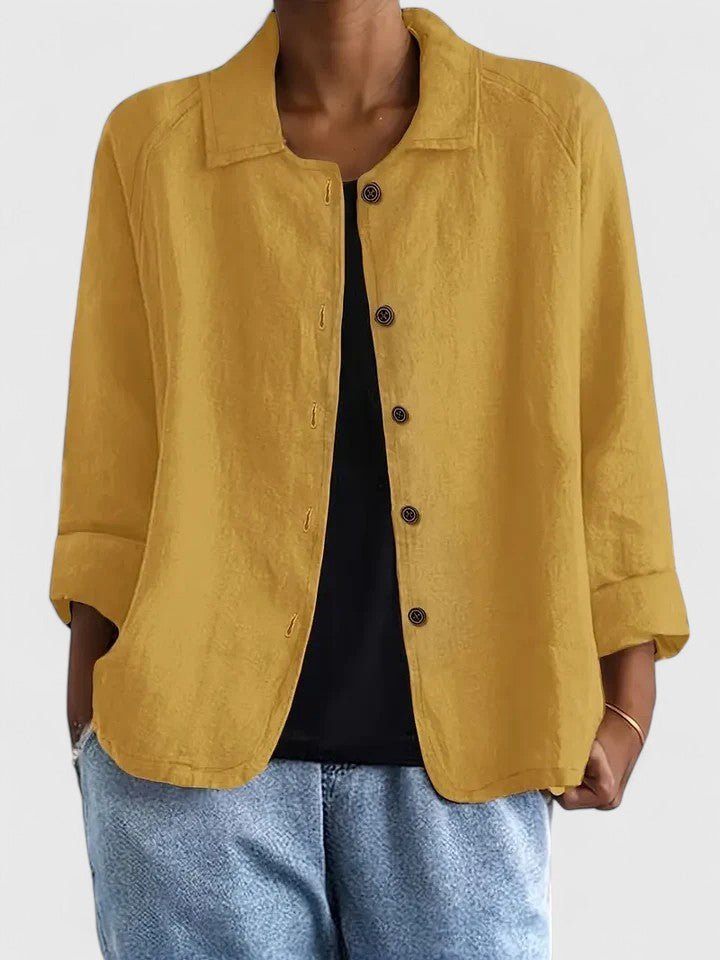 Grace | Women's Relaxed Fit Cotton Button Front Jacket