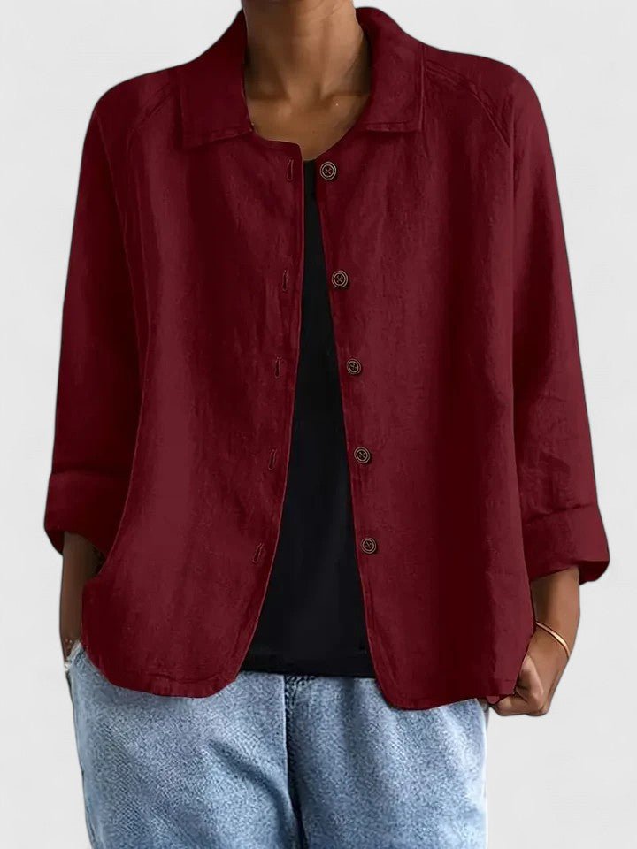 Grace | Women's Relaxed Fit Cotton Button Front Jacket