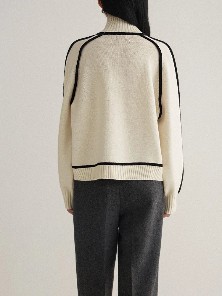 Camila | Women's Oversized Colourblock Turtleneck Jumper