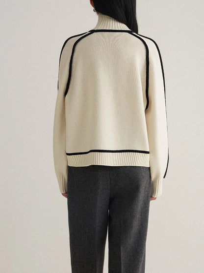 Camila | Women's Oversized Colourblock Turtleneck Jumper