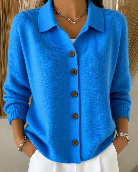 Emma | Women's Collared Button Up Knit Cardigan