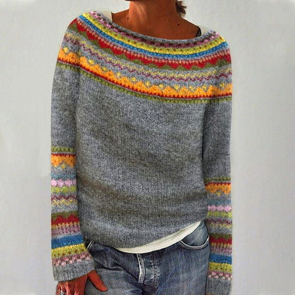 Aria | Women's Retro Striped Relaxed Fit Knit Jumper