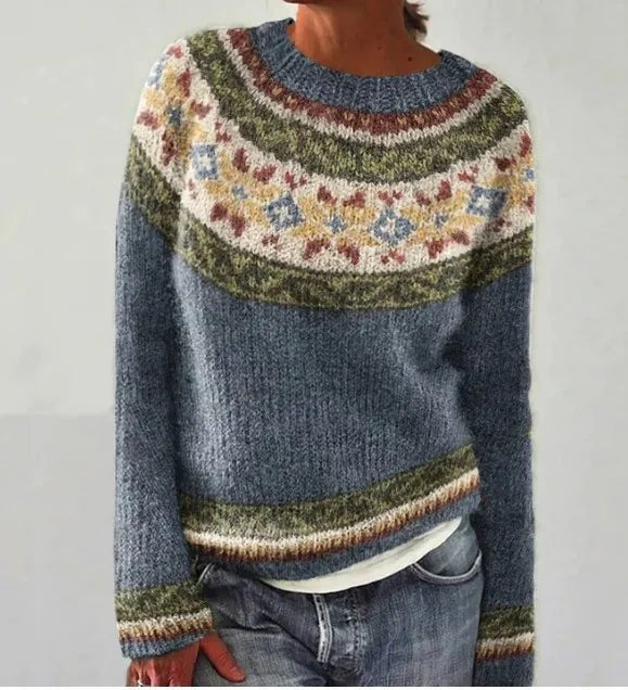 Aria | Women's Retro Striped Relaxed Fit Knit Jumper
