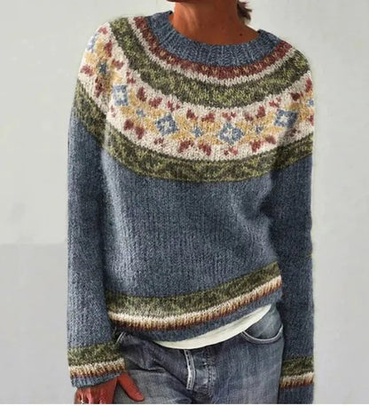 Aria | Women's Retro Striped Relaxed Fit Knit Jumper