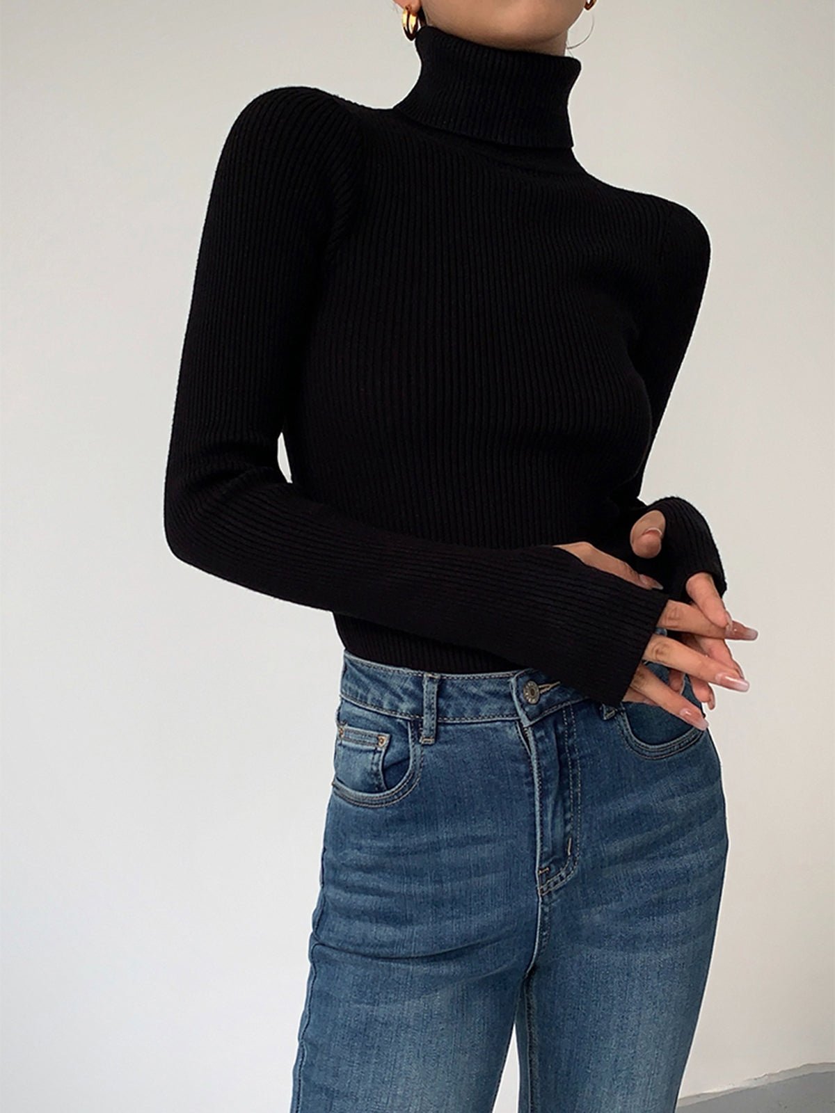 Scarlett | Women's Ribbed Turtleneck Knit Jumper