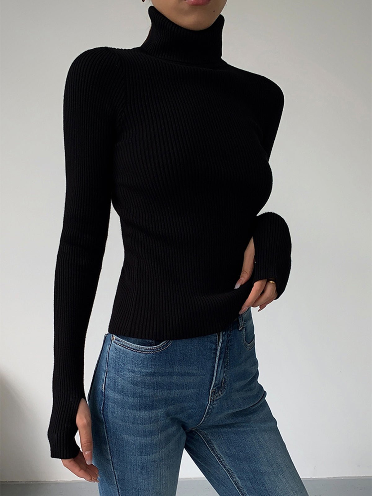 Scarlett | Women's Ribbed Turtleneck Knit Jumper
