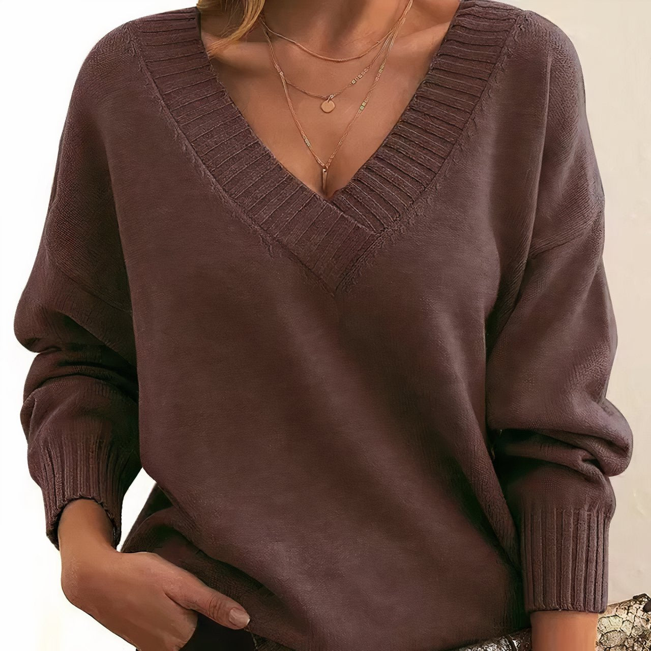 Grace | Women's V-Neck Cashmere Blend Knit Jumper