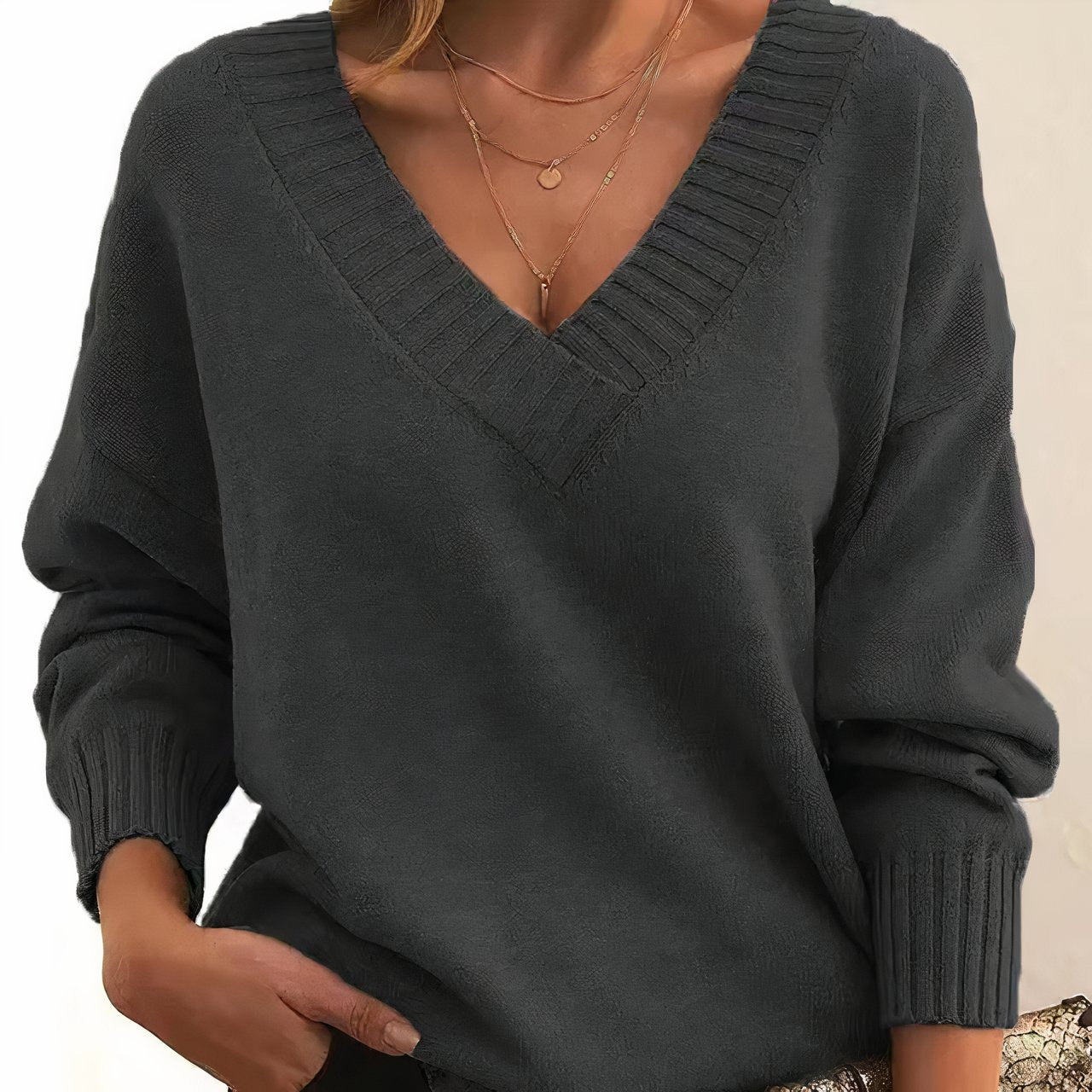 Grace | Women's V-Neck Cashmere Blend Knit Jumper