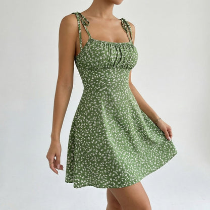 Evelyn | Floral Tie-Strap Spring Mini Dress