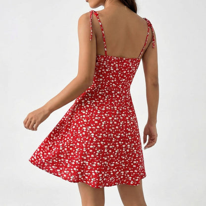 Evelyn | Floral Tie-Strap Spring Mini Dress