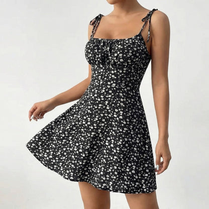 Evelyn | Floral Tie-Strap Spring Mini Dress