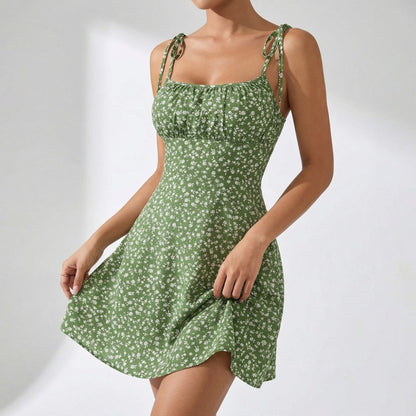 Evelyn | Floral Tie-Strap Spring Mini Dress
